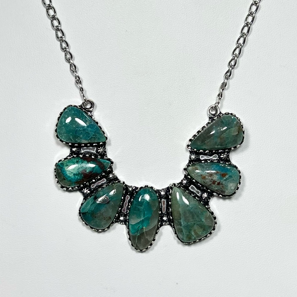 Quantum Quattro Vintage Style 925 Gemstone Multi Stone Necklace